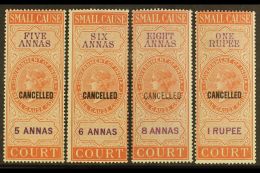 REVENUES - SMALL CAUSE COURT 1868 5a, 6a, 8a, And 1r Orange And Violet Queen Victoria Tall Types, Barefoot 5/7,... - Andere & Zonder Classificatie