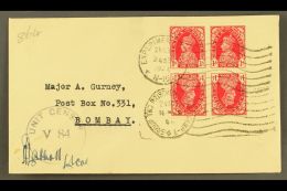 1944 PRISONER OF WAR COVER Cover Franked With KGVI 1a Tete-beche Block Of 4, With "EXPERIMENTAL P.O." & "GROUP... - Other & Unclassified