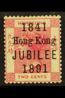 1891 2c Carmine "Jubilee" Overprint, SG 51, Mint, Horizontal Crease, Fresh, Cat £475. For More Images,... - Other & Unclassified