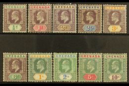 1904 Ed VII Set Complete, Wmk MCA, SG 67/76, Very Fine Mint. (10 Stamps) For More Images, Please Visit... - Grenade (...-1974)