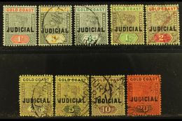 REVENUE STAMPS JUDICIAL 1899 Set To 20s, Barefoot 1/9, Fine Used. (9 Stamps) For More Images, Please Visit... - Gold Coast (...-1957)