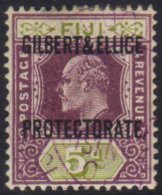 1911 5d Purple And Olive-green Of Fiji Overprinted, SG 5, Very Fine Used. For More Images, Please Visit... - Îles Gilbert Et Ellice (...-1979)
