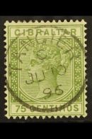 USED IN TANGIER 1889-96 75c Olive-green Very Fine Used With Upright 'socked On The Nose' "TANGIER" Cds Cancel, SG... - Gibraltar