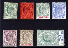1904-08 Wmk Mult Crown CA Set Complete To 2s, SG 56/62, Very Fine Mint (1s Val With Thin Patch) 7 Stamps. For More... - Gibraltar