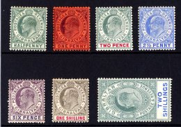 1904-08 Wmk Mult Crown CA Set Complete To 2s, SG 56/62, Very Fine Mint (1s Val With Thin Patch) 7 Stamps. For More... - Gibilterra