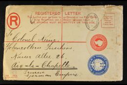 1897 GERMAN CONSULATE COVER. (9 Jan) 20c Postal Stationery Registered Envelope (H&G 9) Addressed To Germany,... - Gibraltar