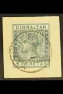1889-96 5p Slate-grey, SG 33, Very Fine Used On Piece With Complete "Tangier" Cds Cancel, Signed Alfons Stach,... - Gibraltar
