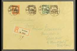 SOUTH WEST AFRICA 1905 (6 Jul) Reg Cover To Germany Bearing 3pf X2, 5pf, And 30pf "Yachts" With These Each Tied By... - Other & Unclassified