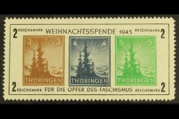 RUSSIAN ZONE THURINGIA 1945 Christmas - Antifascism Mini-sheet Type VI (Michel Block 1xa VI, SG MSRF9), Never... - Sonstige & Ohne Zuordnung