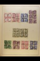 1870's-1940's BLOCKS OF FOUR. A Collection Of All Different Chiefly Used BLOCKS Of 4 In An Album, Inc 1872 1g... - Altri & Non Classificati