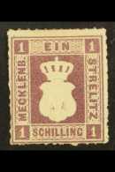 MECKLENBURG - STRELITZ 1864 1S Grey Violet, MI 3, Very Fine Mint No Gum. For More Images, Please Visit... - Andere & Zonder Classificatie