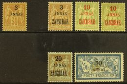 ZANZIBAR 1894-1903 MINT/UNUSED SELECTION On A Stock Card. Includes 1894 3a On 30c Mint (Yv 6), 1896 3a On 30c, 10a... - Sonstige & Ohne Zuordnung