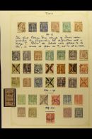 TUNISIA POSTAGE DUES 1888-1901 Mint & Used Collection Of Stamps With "T" Perforations On A Page, Inc 1888-97... - Autres & Non Classés