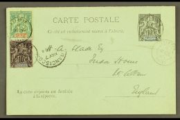 OCEANIC SETTLEMENT 1894 (9 Apr) 10c Postal Card Uprated With 5c & 10c "Tablet" Stamps All Tied Papeete /... - Andere & Zonder Classificatie