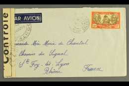 NEW CALEDONIA 1941 Envelope To France Bearing 1928-38 20f (Yvert 161, Maury 157) Tied By Noumea Cds; New... - Andere & Zonder Classificatie