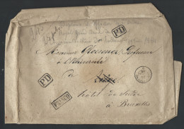 Colis Du Gouvernement "245gr/25 Ports De LUXEMBOURG/1864 + PD + FRANCO Pour Liège Réexpéd Vers Bruxelles. RRRR - 1859-1880 Coat Of Arms