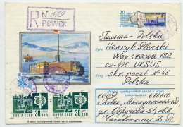 SOVIET UNION 1978 4 K. Polar Research Station  Used Registered To Poland With Additional Franking.  Michel USo36 - 1970-79