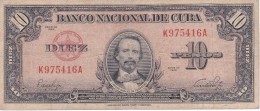 BILLETE DE CUBA DE 10 PESOS DEL AÑO 1949 DE CARLOS MANUEL CESPEDES  (BANK NOTE) - Kuba