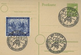 Leipziger Messe 1948 Frühjahr Zollschranken Ganzsache - Interi Postali