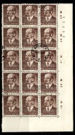 POLAND 1952 STAMP LENIN WITHOUT INSCRIPTION LENIN BLOCK OF 15 USED - Variedades & Curiosidades