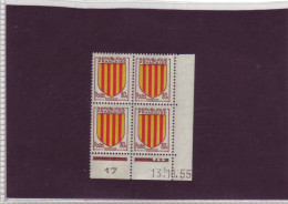 N° 1046 - 80c Blason Du ROUSSILLON - A De A+B - 1° Tirage Du 11.10.55 Au 13.10.55 - 13.10.1955 - - 1950-1959