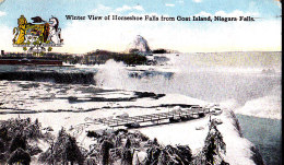 NIAGARA FALLS / WINTER VIEW OF HORSESHOE FALLS  FROM GOAT ISLAND /  / CIRC 1920 - Chutes Du Niagara