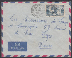 Franch West Africa 1955, Airmail Cover Nioro To Lyon W./postmark Nioro - Covers & Documents