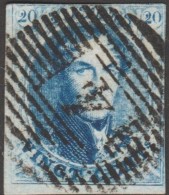 Belgique 1851 COB 7A. Oblitération P 4 Anvers. Papier Très épais - 1851-1857 Médaillons (6/8)