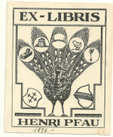 Exlibris Le Paen Henri Pfau Anoté 1896 - Ex-libris