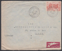 French West Africa 1950, Airmail Cover Ziguinchor To Lyon W./postmark Ziguinchor - Covers & Documents