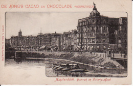 279437Amsterdam, Damrak En Victoria Hotel De Jong&rsquo;s Cacao En Chocolade Wormerveer. - Amsterdam