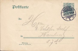Germany Deutsches Reich Postal Stationery Ganzsache Germania MANNHEIM 1907 HAMBURG (2 Scans) - Postcards