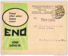 19656. Tarjeta Privada Publicitaria Impresos ENO, Praha 1923. Tiskopis - Unused Stamps