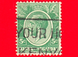 Kenya E Uganda - Usato - 1922 - Re Giorgio V - 5 - Kenya & Uganda