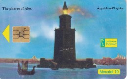 TARJETA DE EGIPTO DE MENATEL DE 10 UNITS DE THE PHAROS OF ALEX (FARO-LIGHTHOUSE) - Egipto