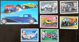 MADAGASCAR Automobiles, Voitures, Cars, Coches, BUGATTI, Yvert  412/15+PA 260/1 + BF 40 Imperforate, Non Dentelé **  MNH - Cars