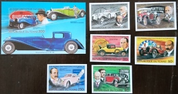 MADAGASCAR Automobiles, Voitures, Cars, Coches, BUGATTI, Yvert  412/15+PA 260/1 + BF 40 Imperforate, Non Dentelé **  MNH - Autos