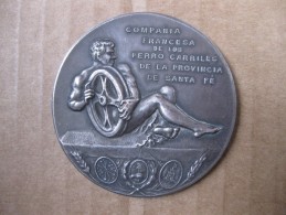 Argentine Médaille Compagnie Française De Chemins De Fer à Santa Fe 1903 Par J. GOTTUZZO - Otros & Sin Clasificación