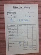 1951 FACTURE BIÈRE Bière De MUTZIG - PILS - BRUNE - ROYAL MARS- S.A.S.A. FOOTBALL SAINT ANTOINE MARSEILLE Sté ARMÉNIENNE - 1950 - ...
