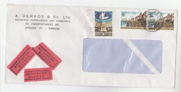 1985 Air Mail GREECE Stamps COVER  With 3 X Express Label - Storia Postale