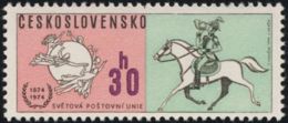 Czechoslovakia / Stamps (1974) 2104: 100th Anniversary Of Universal Postal Union (30 H) Painter: Frantisek Hudecek - UPU (Unión Postal Universal)