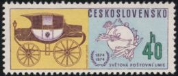 Czechoslovakia / Stamps (1974) 2105: 100th Anniversary Of Universal Postal Union (40 H) Painter: Frantisek Hudecek - UPU (Unión Postal Universal)