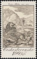 Czechoslovakia / Stamps (1975) 2123: Hunting Themes Of Old Engravings; Vaclav Hollar (1607-1677) Lion And The Mouse - Grabados