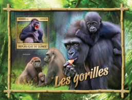 GUINEA REP. 2016 ** Gorillas Gorilles S/S - IMPERFORATED - A1640 - Gorilas