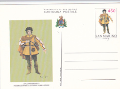 San Marino 1985 Mint Postal Card,30th Anniversary Balestrieri - Usati