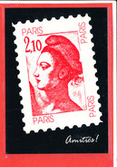 Representation Timbre Cpm Marianne Paris Amities - Stamps (pictures)