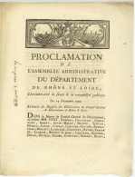 REVOLUTION – LYON – Proclamation De L‘assemblée Administrative Du Département - 1790 - Documenti Storici