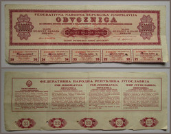 X1- Loan, Bonds, Obligation 50 000 Dinara 1954. Fifty Thousand Dinars - FNRJ Yugoslavia - Cheques & Traveler's Cheques