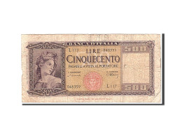 Billet, Italie, 500 Lire, 1947, 1947-08-04, KM:80a, B+ - Sonstige & Ohne Zuordnung