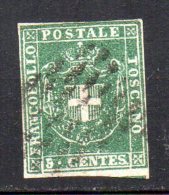 1860 Antichi Stati Toscana Governo Provvisorio N. 18  5 Cent Timbrato Used - Toskana